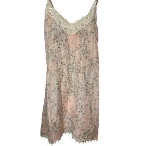 NWT Papinelle Cherry Blossom Lace Nightgown XS Peach Floral Cottagecore Chemise